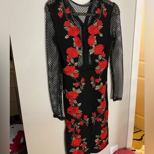 House of CB rose dress never worn size small